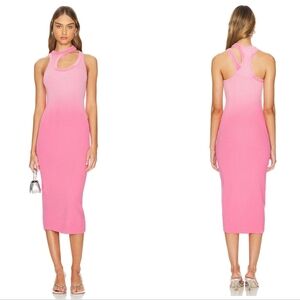 BB3. NWT COTTON CITIZEN THE VERONA CUT OUT MIDI DRESS IN HOT PINK CAST